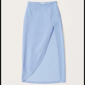 Abercrombie & Fitch Elevated Midi Skirt in Light Blue - Size XXS Petite